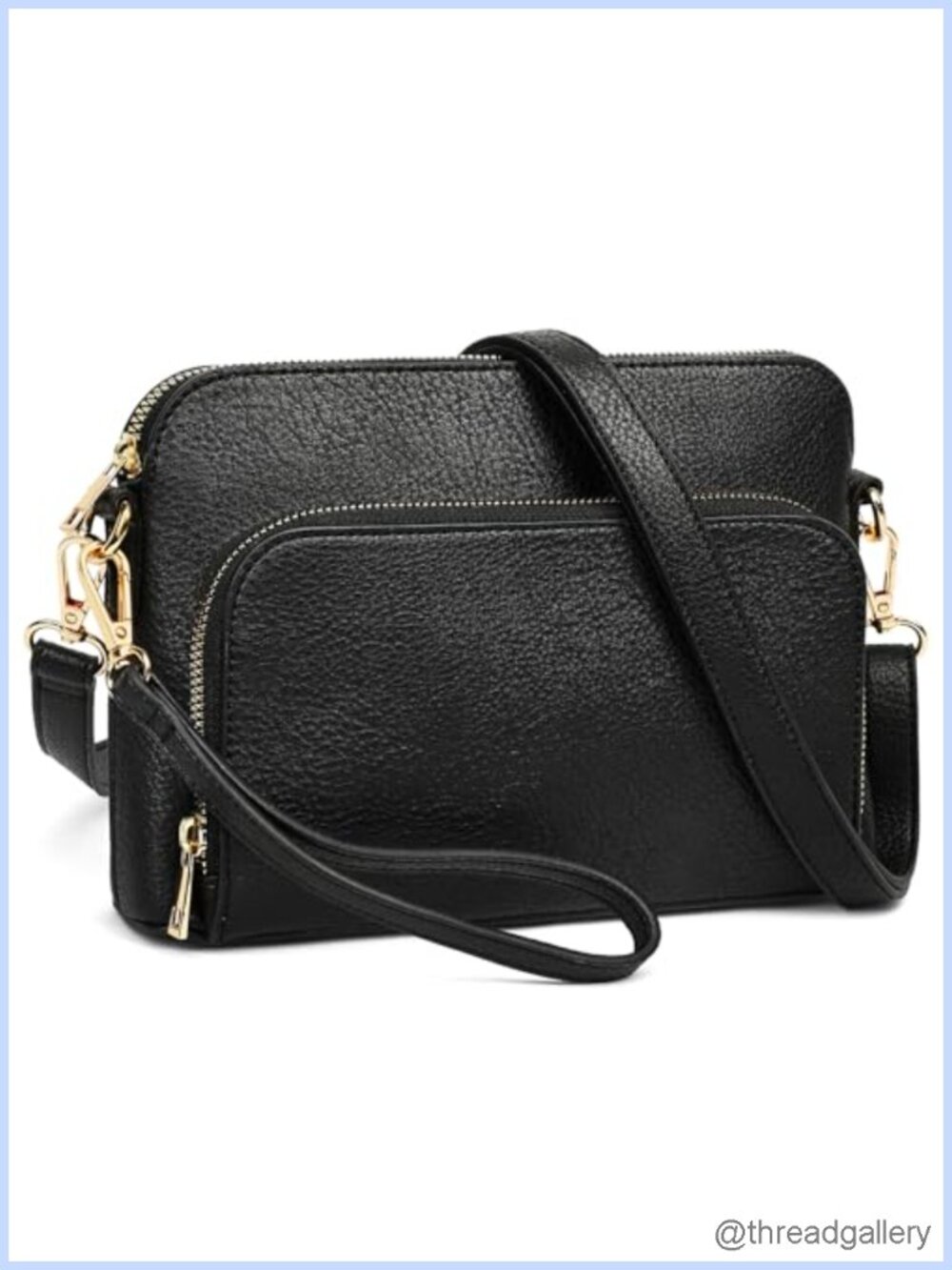 PU Leather Crossbody Bag Small Shoulder Purse Removable Strap Wristlet